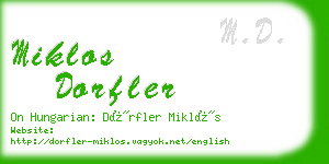 miklos dorfler business card